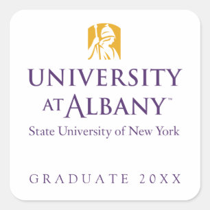 Pegatina Cuadrada Logo icónico de la Universidad de Albany