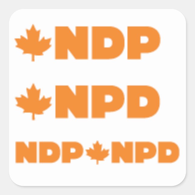 Pegatina Cuadrada Logos NPD (Anverso)