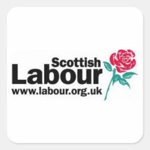 Pegatina Cuadrada Logotipo antiguo de Scottish Labor