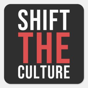 Pegatina Cuadrada Logotipo apilado de Shift The Culture