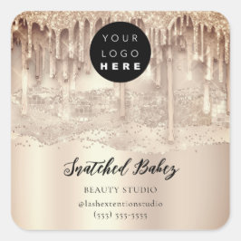 Pegatina Cuadrada Logotipo Código QR Gracias Atrapa Perforaciones de