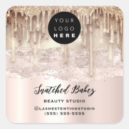 Pegatina Cuadrada Logotipo Código QR Gracias Atrapa Perforaciones De