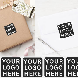 Pegatina Cuadrada Logotipo comercial de 20 empresas | Marca negra