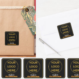 Pegatina Cuadrada Logotipo comercial y marca de medios sociales | Cr