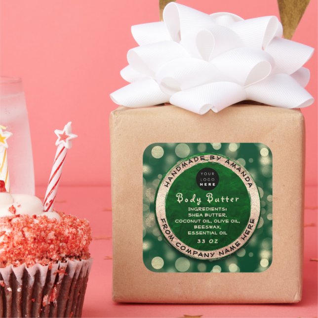 Pegatina Cuadrada Logotipo Cuerpo Balcon Mantequilla de Mantequilla  (Fiesta)