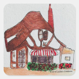 Pegatina Cuadrada Logotipo de caja negra