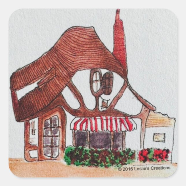 Pegatina Cuadrada Logotipo de caja negra (Anverso)