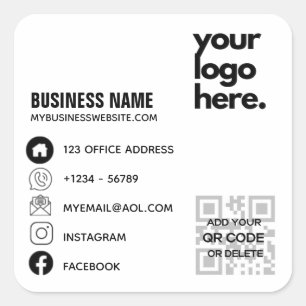 Pegatina Cuadrada Logotipo de diseño de tarjeta de visita corporativ