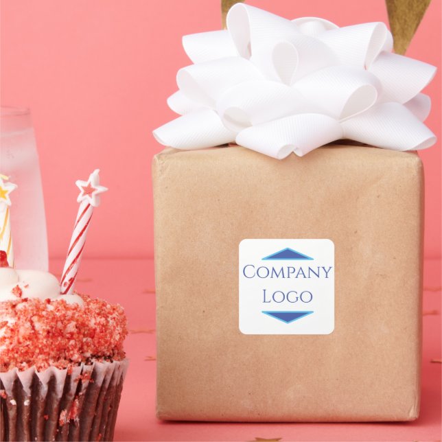 Pegatina Cuadrada Logotipo de empresa personalizado (Fiesta)