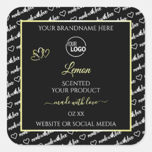 Pegatina Cuadrada Logotipo de etiquetas de productos de crema de art