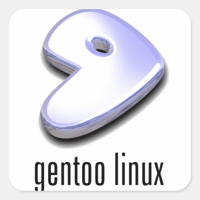 Pegatina Cuadrada logotipo de gentoo Linux (Anverso)