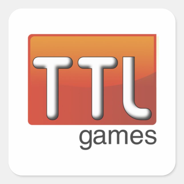 Pegatina Cuadrada Logotipo de juegos TTL (Anverso)