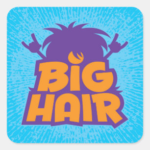 Pegatina Cuadrada Logotipo de la Banda del Cabello Grande