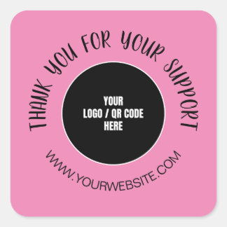 Pegatina Cuadrada Logotipo de la Compañía personalizado Gracias Por
