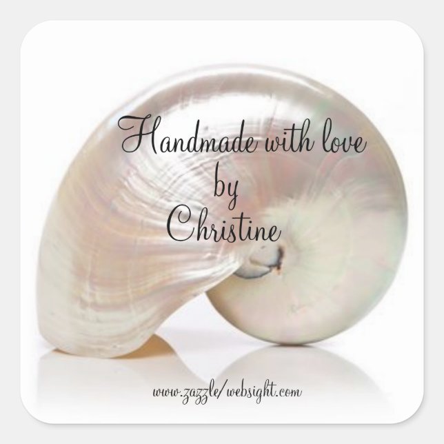 Pegatina Cuadrada logotipo de la empresa personalizado (Anverso)