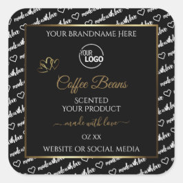 Pegatina Cuadrada Logotipo de las etiquetas de productos de arte de 