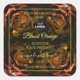 Pegatina Cuadrada Logotipo de las etiquetas de productos de los Rosa