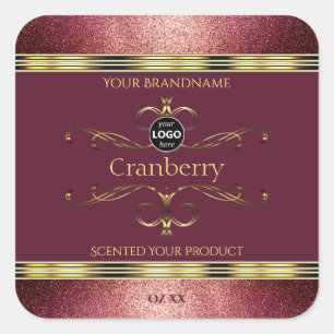 Pegatina Cuadrada Logotipo de las marcas de productos de oro de Borg