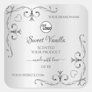 Pegatina Cuadrada Logotipo de las marcas de productos de plata de ép