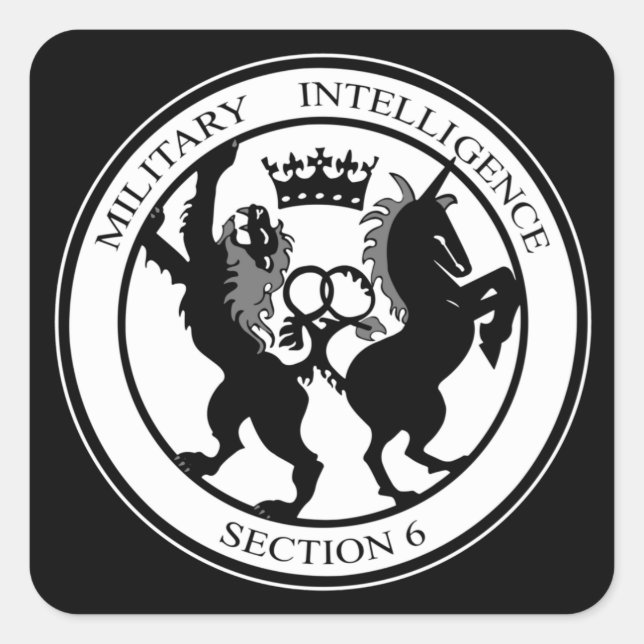 Pegatina Cuadrada Logotipo de MI6 (Anverso)