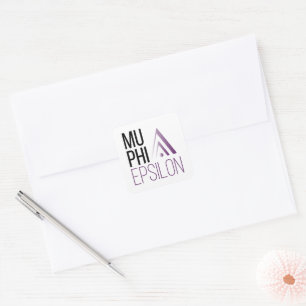 Pegatina Cuadrada Logotipo de Mu Phi Epsilon