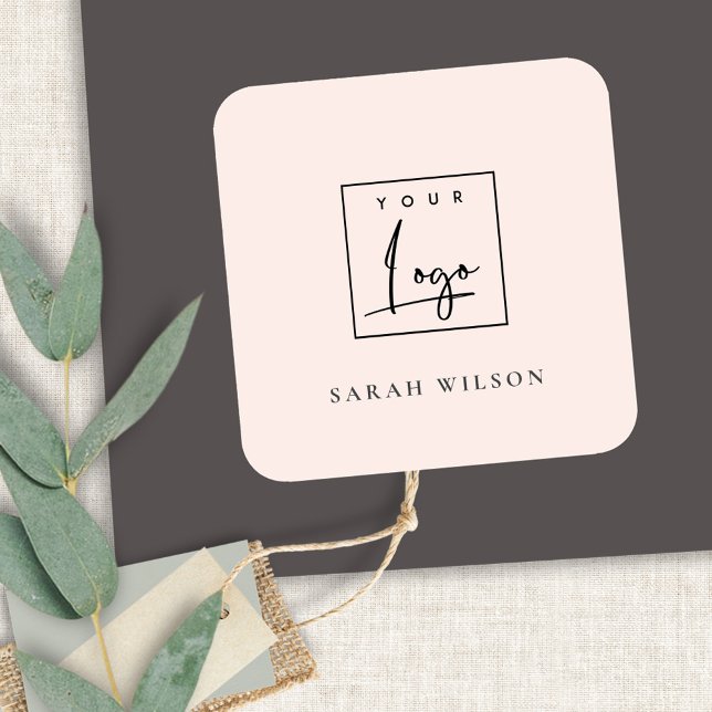 Pegatina Cuadrada Logotipo de negocio promocional del Personalizado  (Subido por el creador)