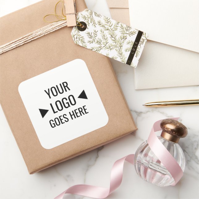 Pegatina Cuadrada Logotipo de negocios de fácil Personalizado (Regalar)