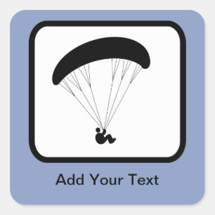 Pegatina Cuadrada Logotipo de parapente de personalizable