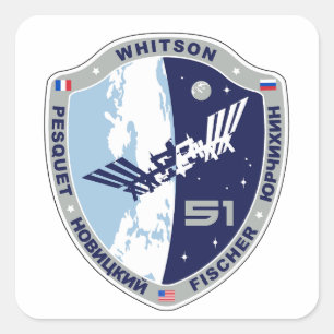 Pegatina Cuadrada Logotipo de parche de ISS Expedition 51