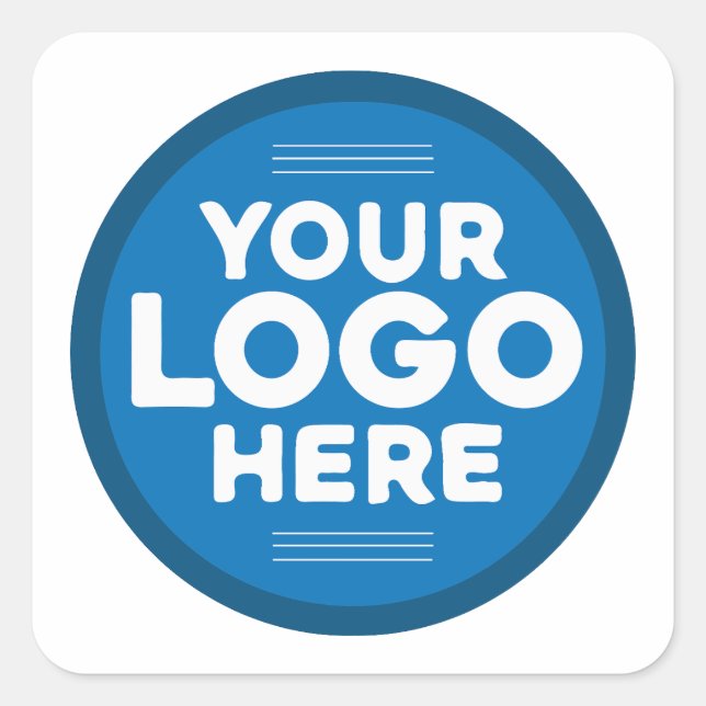 Pegatina Cuadrada Logotipo de personalizado (Anverso)