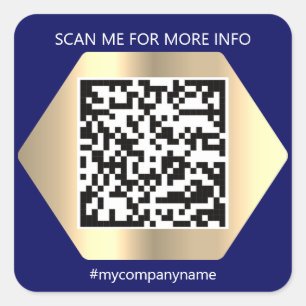 Pegatina Cuadrada Logotipo de personalizado Código QR Escaneo Me No