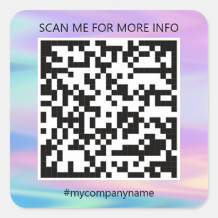 Pegatina Cuadrada Logotipo de personalizado Código QR Escaneo Me No