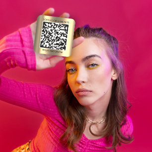 Pegatina Cuadrada Logotipo de personalizado Código QR Escaneo Me Nom