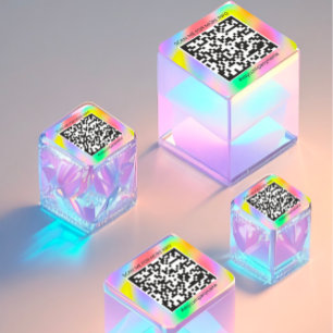 Pegatina Cuadrada Logotipo de personalizado Código QR Escaneo Me Nom