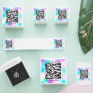 Pegatina Cuadrada Logotipo de personalizado Código QR Escaneo Me Nom