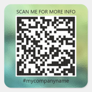Pegatina Cuadrada Logotipo de personalizado Código QR Escaneo Mi ti