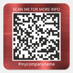 Pegatina Cuadrada Logotipo de personalizado Código QR Escaneo Mi ti