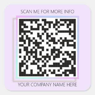 Pegatina Cuadrada Logotipo de personalizado Código QR Escaneo Para P