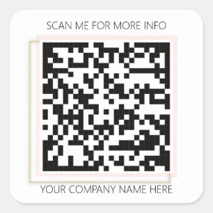 Pegatina Cuadrada Logotipo de personalizado Código QR Escaneo Para R