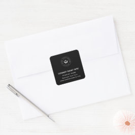 Pegatina Cuadrada Logotipo de personalizado Nombre comercial Texto p