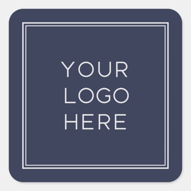 Pegatina Cuadrada Logotipo de Personalizado profesional | Sencillo y (Anverso)