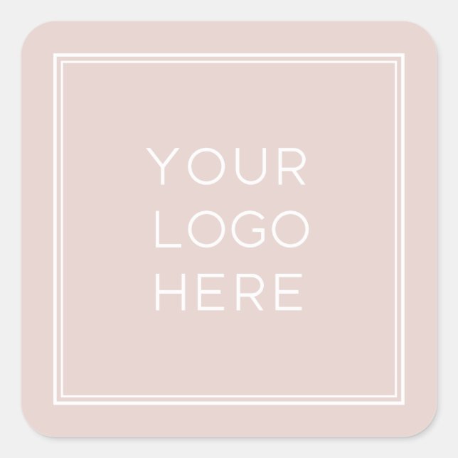 Pegatina Cuadrada Logotipo de Personalizado profesional | Sencillo y (Anverso)