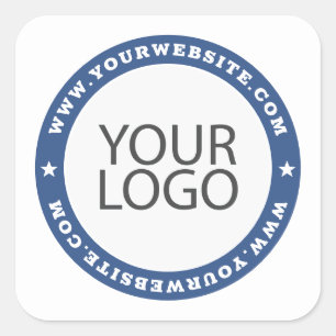 Pegatina Cuadrada Logotipo de Personalizado y sitio web de la empres