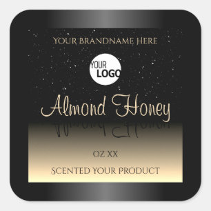 Pegatina Cuadrada Logotipo de Purpurina de etiquetas de productos el