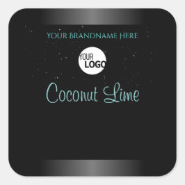 Pegatina Cuadrada Logotipo de Purpurina suave de las etiquetas de lo