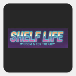 Pegatina Cuadrada Logotipo de Shelf Life 2 Sticker
