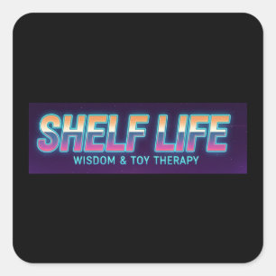 Pegatina Cuadrada Logotipo de Shelf Life 2 Sticker