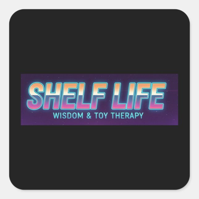 Pegatina Cuadrada Logotipo de Shelf Life 2 Sticker (Anverso)