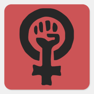 Pegatina Cuadrada Logotipo de símbolo feminista