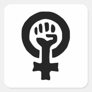 Pegatina Cuadrada Logotipo de símbolo feminista